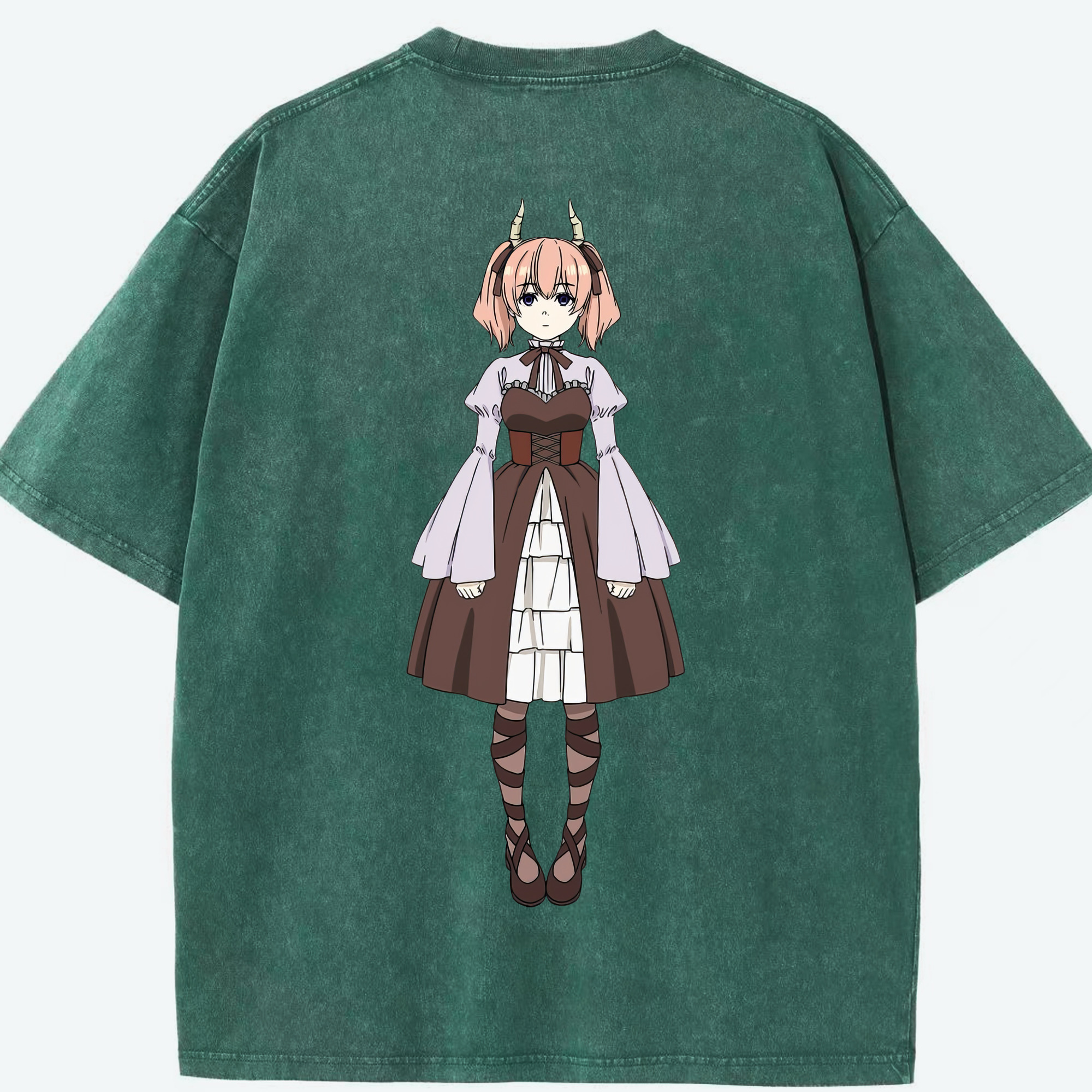 （画像用） 葬送のフリーレン Frieren 綿100% ヴィンテージ風 半袖Tシャツ（背面プリント）